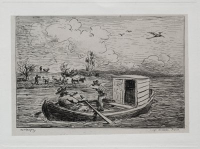 De Boottocht: Le Mot de Cambronne (De Scheldpartij) door Charles Francois Daubigny