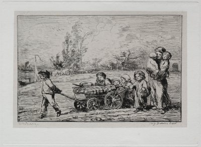 De Boottocht: Verhuizen naar "Le Botin" (De Scheepsinrichting) of Verhuizen naar de Boot door Charles Francois Daubigny