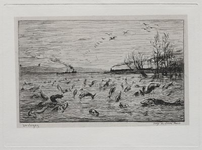 De Boottocht: Vreugde van de Vissen bij het Vertrek van de Kajuitjongen (De Vissen) door Charles Francois Daubigny