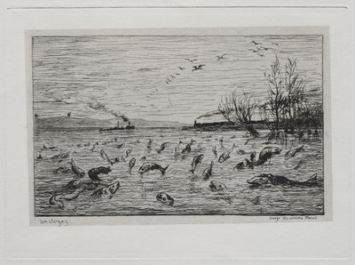 De boottocht: Vreugde van de vissen bij het vertrek van de kajuitjongen De vis, 1861 door Charles Francois Daubigny