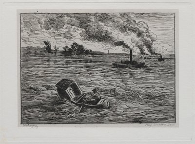 De Boottocht: De Stoomschepen of Pas op voor de Stoomschepen door Charles Francois Daubigny