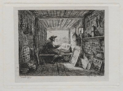 De boottocht: De studio op de boot door Charles Francois Daubigny
