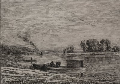 De Boot in Conflans, 1866 door Charles Francois Daubigny