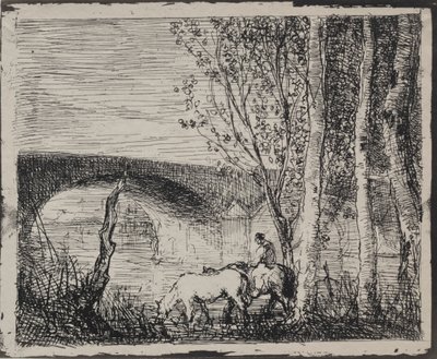 De Brug, originele indruk 1862, gedrukt in 1921 door Charles Francois Daubigny