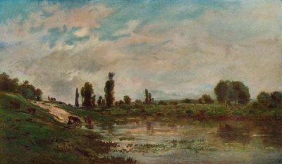 De drinkplaats door Charles Francois Daubigny