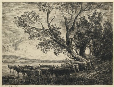 De doorwaadbare plaats, 1865 door Charles Francois Daubigny