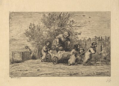 De Erfgenamen van de Kar, 1861 door Charles Francois Daubigny