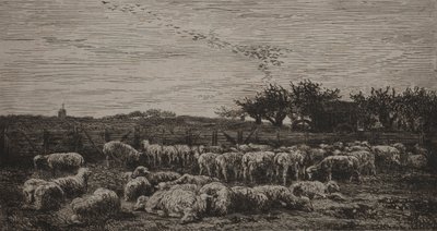 De Grote Schaapskooi, 1860 door Charles Francois Daubigny