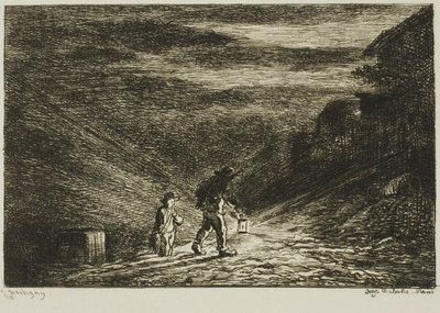 De Zoektocht naar een Herberg door Charles Francois Daubigny