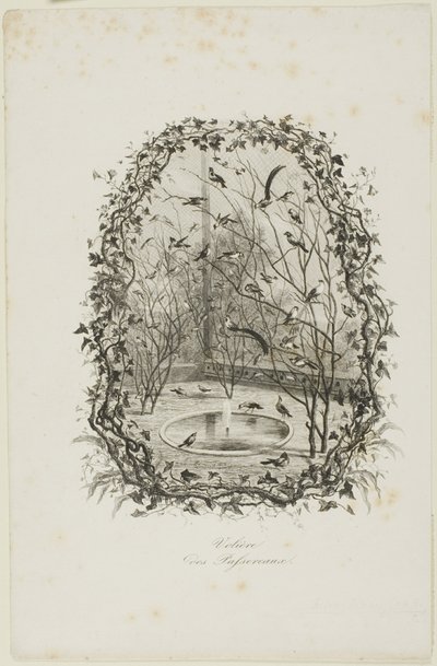 De mussen volière door Charles Francois Daubigny