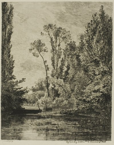 De Maagdeneilanden bij Bezons (Het Vissersgat) door Charles Francois Daubigny