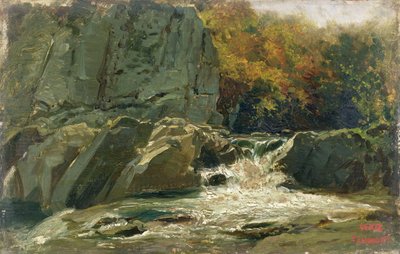 De waterval door Charles Francois Daubigny