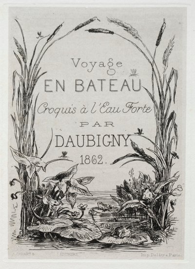 Titel Frontispice voor het Album: De Boottocht door Charles Francois Daubigny