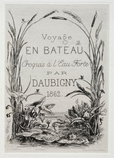 Titel Frontispice voor het Album: De Boottocht, 1861 door Charles Francois Daubigny