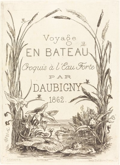Titelpagina voor "Voyage en bateau" door Charles Francois Daubigny