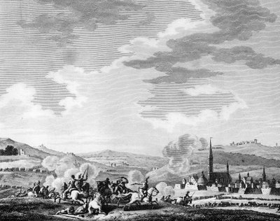 Franse Revolutie: Slag bij Nerwinden op 18 maart door Charles Francois Gabriel Levachez