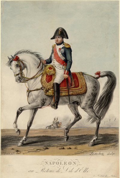 Napoleon keert terug van het eiland Elba door Charles Francois Gabriel Levachez