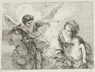 Hagar door Charles Francois Hutin