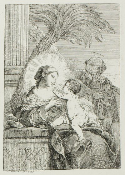 Rest van de Heilige Familie in Egypte door Charles Francois Hutin