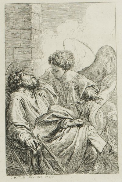 Het visioen van St. Jozef in Egypte door Charles Francois Hutin