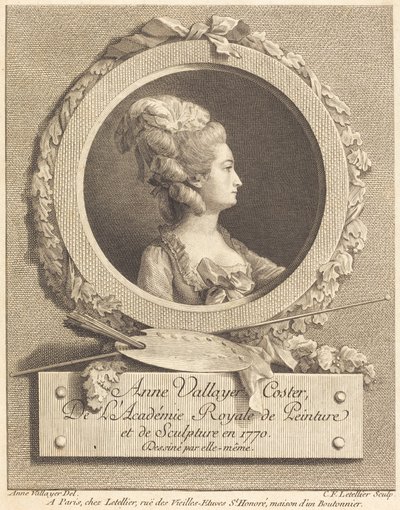 Anne Vallayer-Coster door Charles Francois Le Tellier after Anne Vallayer Coster