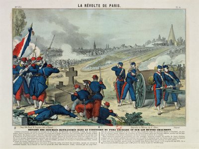 Nederlaag van de Rebellen Verschanst op de Begraafplaats van Pere Lachaise en op Chaumont Hill, 1871 door Charles Francois Pinot