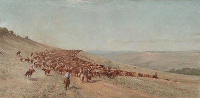 De kudde drijven, 1904 door Charles Franklin Reaugh