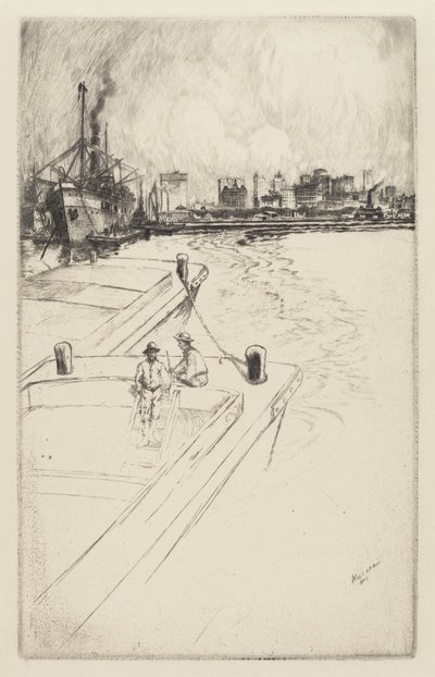 New York vanaf de Haven, 1905 door Charles Frederick William Mielatz
