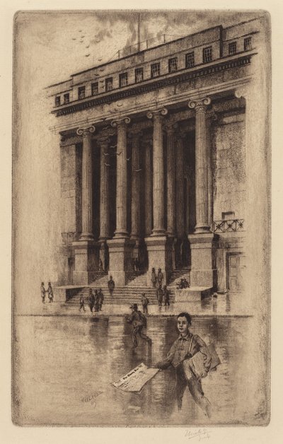 Veranda, Oude Douanehuis, Wall Street door Charles Frederick William Mielatz