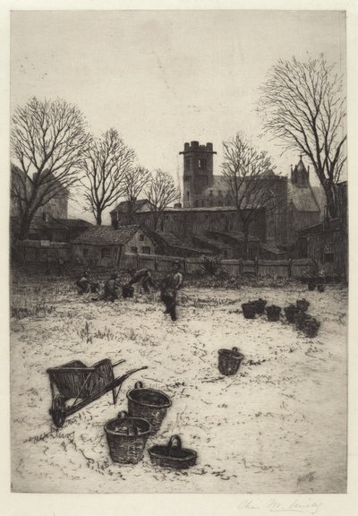 Zonder titel Tuinscène, 1893 door Charles Frederick William Mielatz