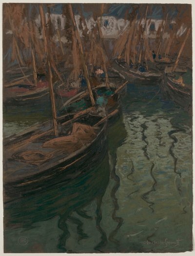 Een Dok Harmonie--Vissersboten door Charles Fromuth