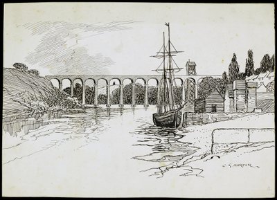 Calstock Viaduct, Cornwall door Charles George Harper