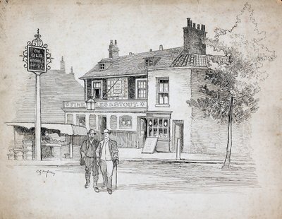 Oude Windmolen herberg, 214-214 Chiswick High Road, Turnham Green, Londen, 1892-1933 door Charles George Harper