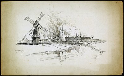 Wellington Windmolen, Barking, Londen, 1892-1933 door Charles George Harper