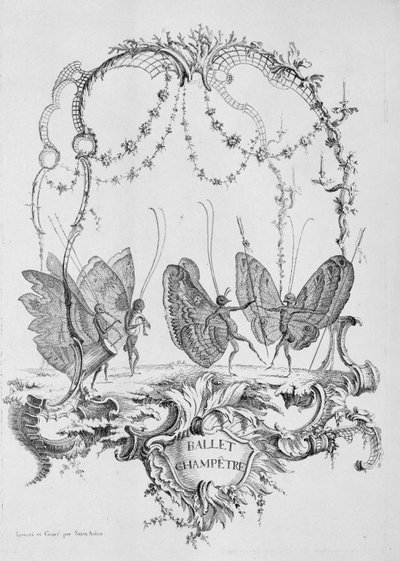 Country Ballet Ballet Champêtre, uit Essai de Papilloneries Humaines par Saint A..., ca. 1756-60 door Charles Germain de Saint Aubin