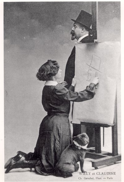 Ansichtkaart met Colette en haar man Willy door Charles Gerschel