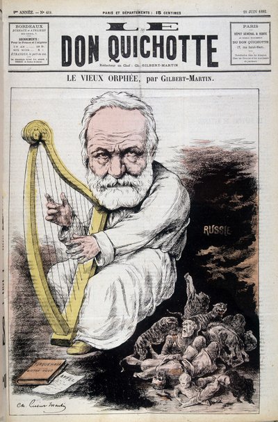 De Oude Orpheus: cartoon over Victor Hugo en Rusland - door Gilbert-Martin (Gilbert Martin), in 