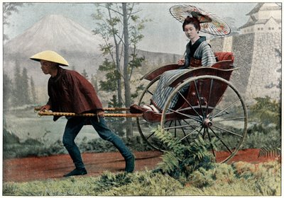 Riksja, wagen van Japan door Charles Gillot
