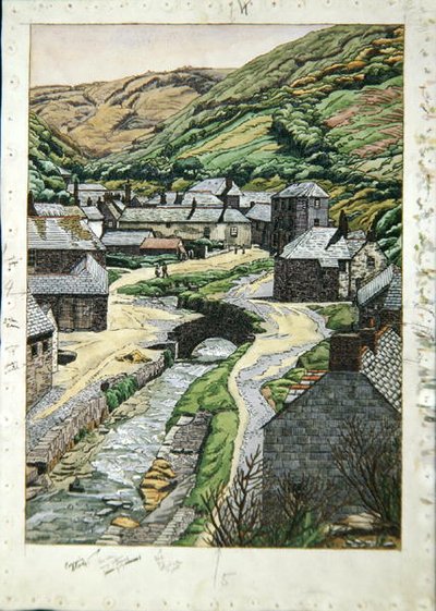 Boscastle, Cornwall, ca. 1919 door Charles Ginner