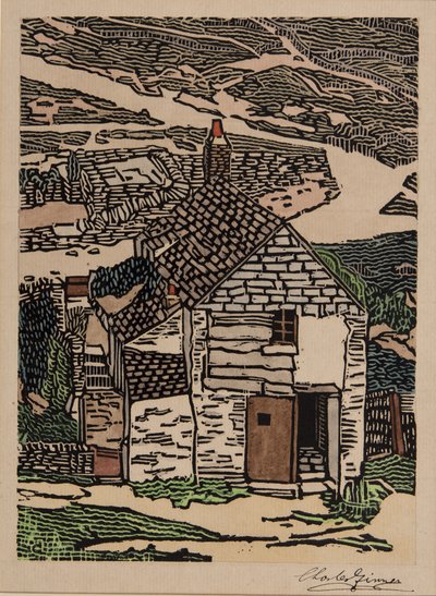 Cornish Cottage door Charles Ginner