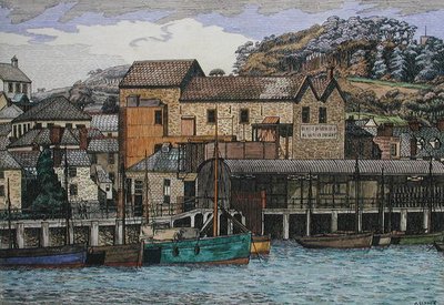 De haven, Boscastle, Cornwall door Charles Ginner