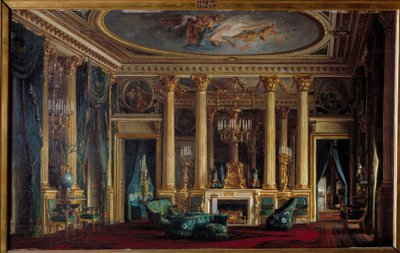 Interieur van de woonkamer met de heer en mevrouw Parent door Charles Giraud