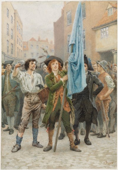 Barnaby Rudge helpt bij het leiden van de Gordon Riots door Charles Green