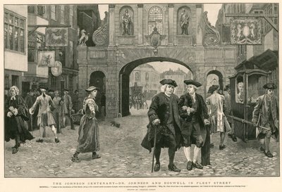 Het Johnson-eeuwfeest: Dr. Johnson en Boswell in Fleet Street door Charles Green