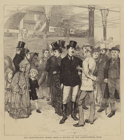 De Metropolitane Paardenshow, een Schets in de Landbouwhal door Charles Green