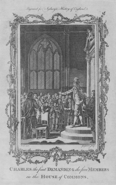 Karel I eist de vijf leden in het Lagerhuis, 1773 door Charles Grignion