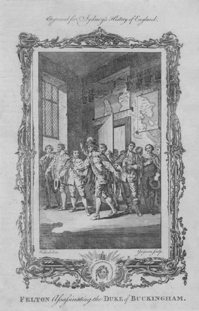 Felton vermoordt de hertog van Buckingham, 1773 door Charles Grignion