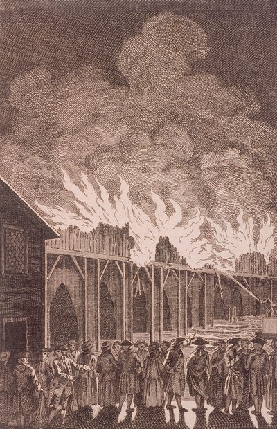 Oude London Bridge, Londen, 1775 door Charles Grignion