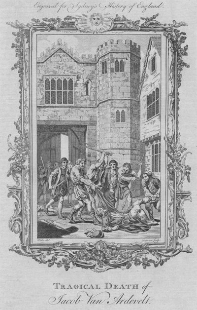 Tragische dood van Jacob Van Ardevelt, 1773 door Charles Grignion