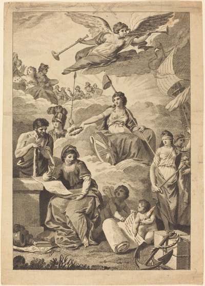 Britannia kroont de geschiedenis door Charles Grignion, after Conrad Martin Metz